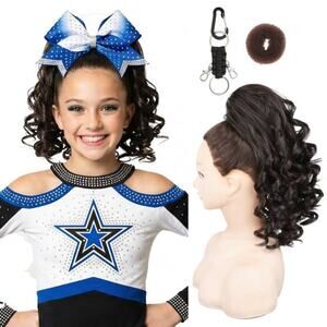 SEIKEA Cheer Ponytail Hair Piece, 14" Curly Cheerleader Hairpiece